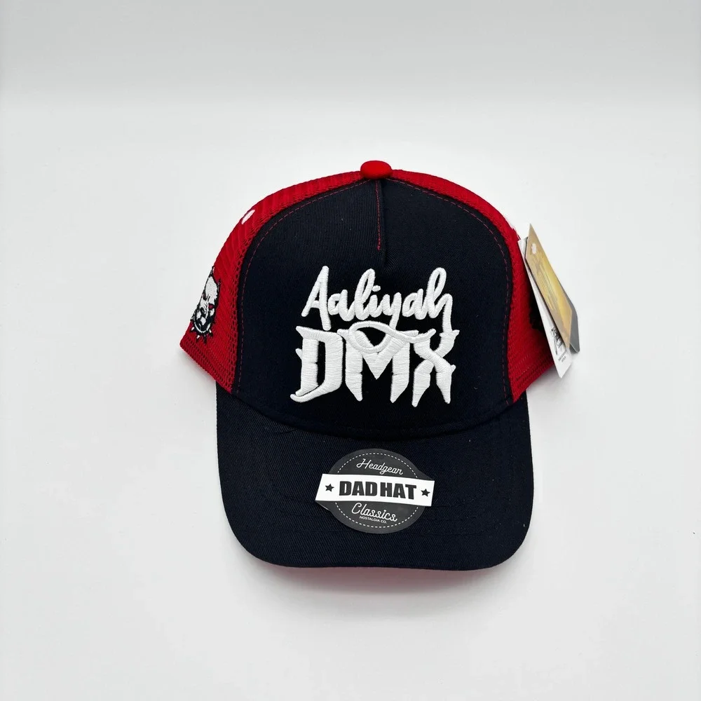 Aaliyah x DMX Youth Trucker Hat Black Red Embroidered Snapback Cap New